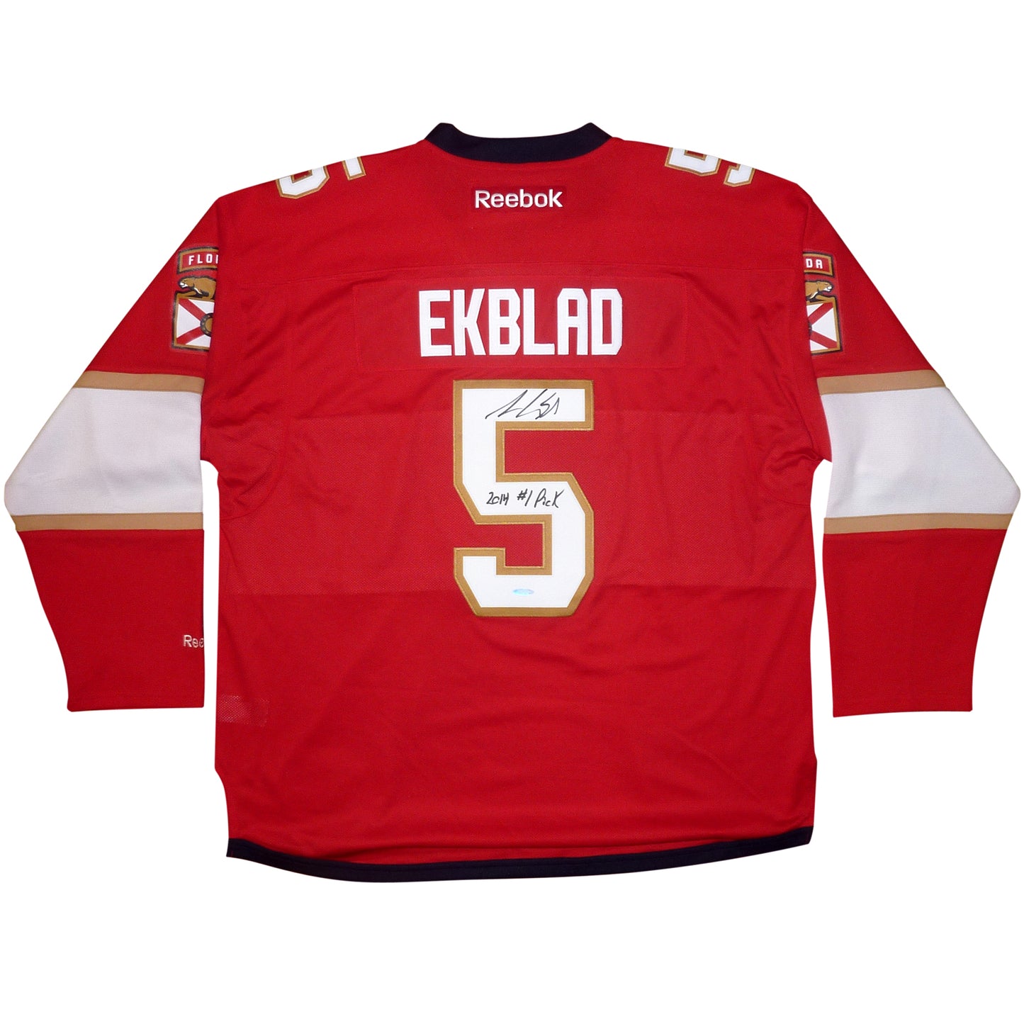 Aaron Ekblad Autographed Florida Panthers (Red #5) Reebok Hockey Jersey - Upper Deck UDA