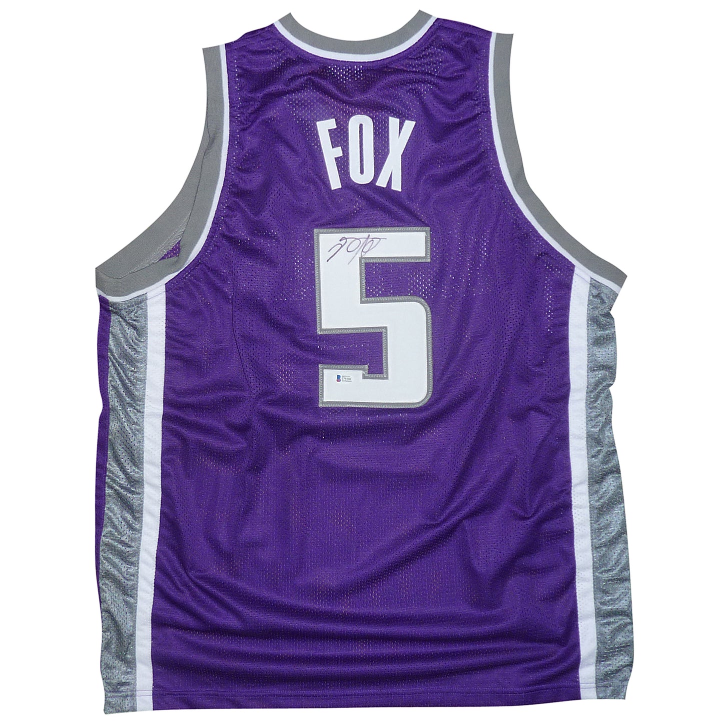 DeAaron Fox Autographed Sacramento (Purple #5) Custom Jersey  Beckett