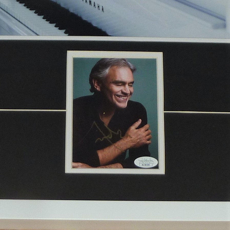 Andrea Bocelli Autographed Music Postcard Deluxe Framed with 11x14 Photo  JSA