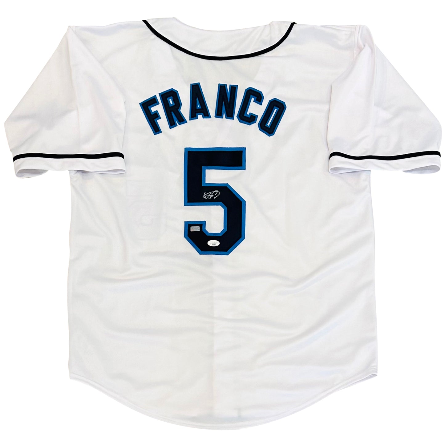 Wander Franco Autographed Tampa Bay (White #5) Custom Jersey - JSA