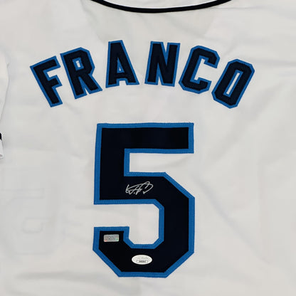 Wander Franco Autographed Tampa Bay (White #5) Custom Jersey - JSA