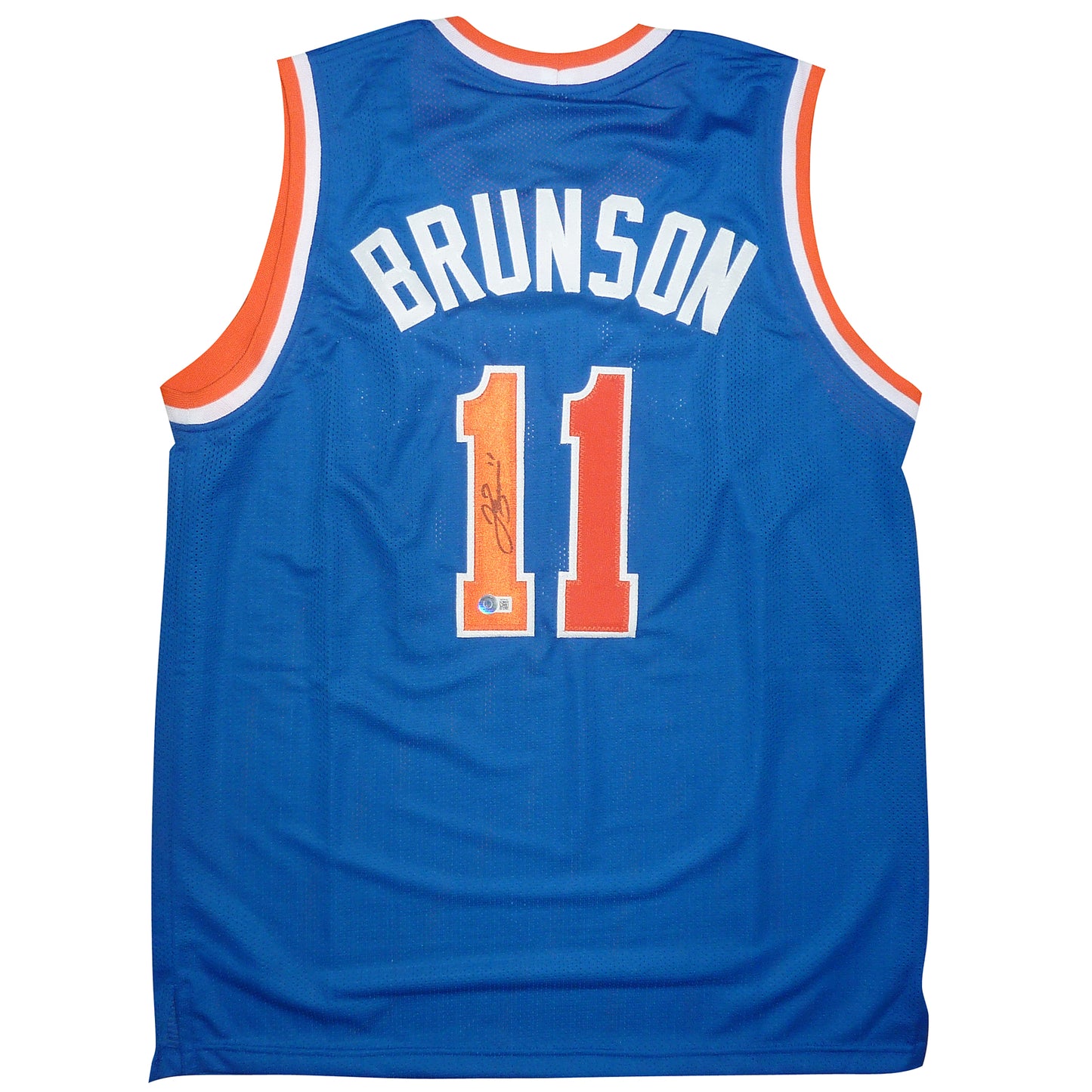 Jalen Brunson Autographed New York (Blue #11) Custom Jersey Beckett