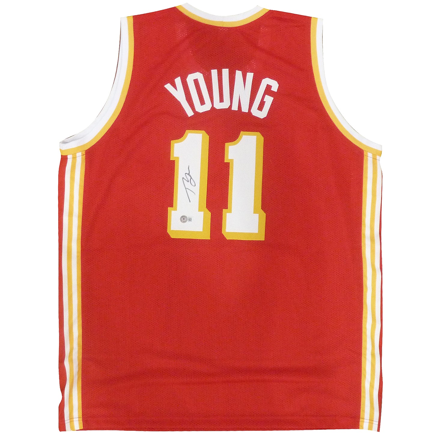 Trae Young Autographed Atlanta (Red #11) Custom Jersey Beckett