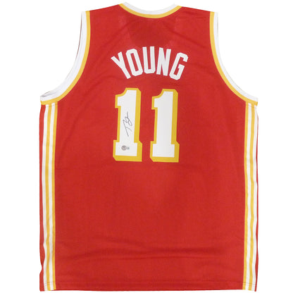 Trae Young Autographed Atlanta (Red #11) Custom Jersey Beckett