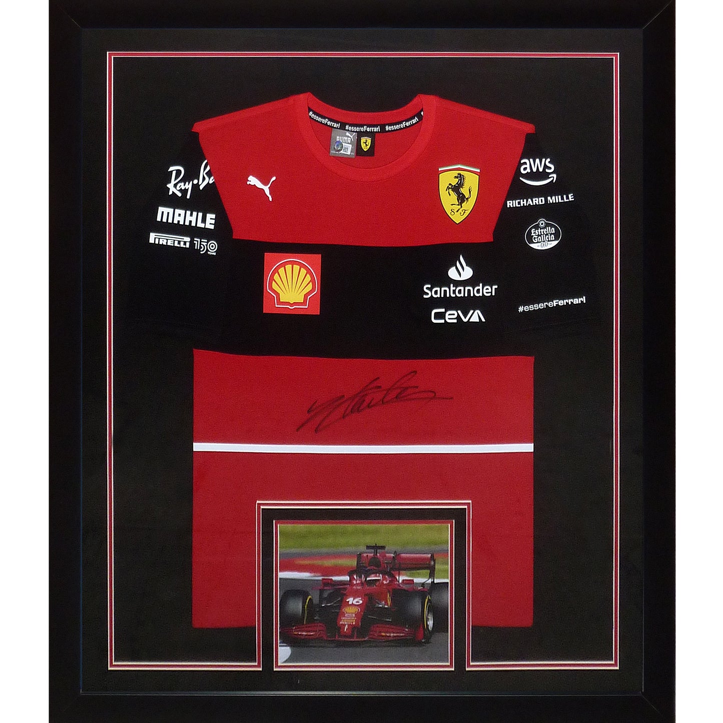 Charles Leclerc Autographed F1 Puma Deluxe Framed Racing Jersey BAS