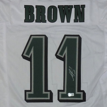AJ Brown Autographed Philadelphia (White #11) Custom Jersey JSA