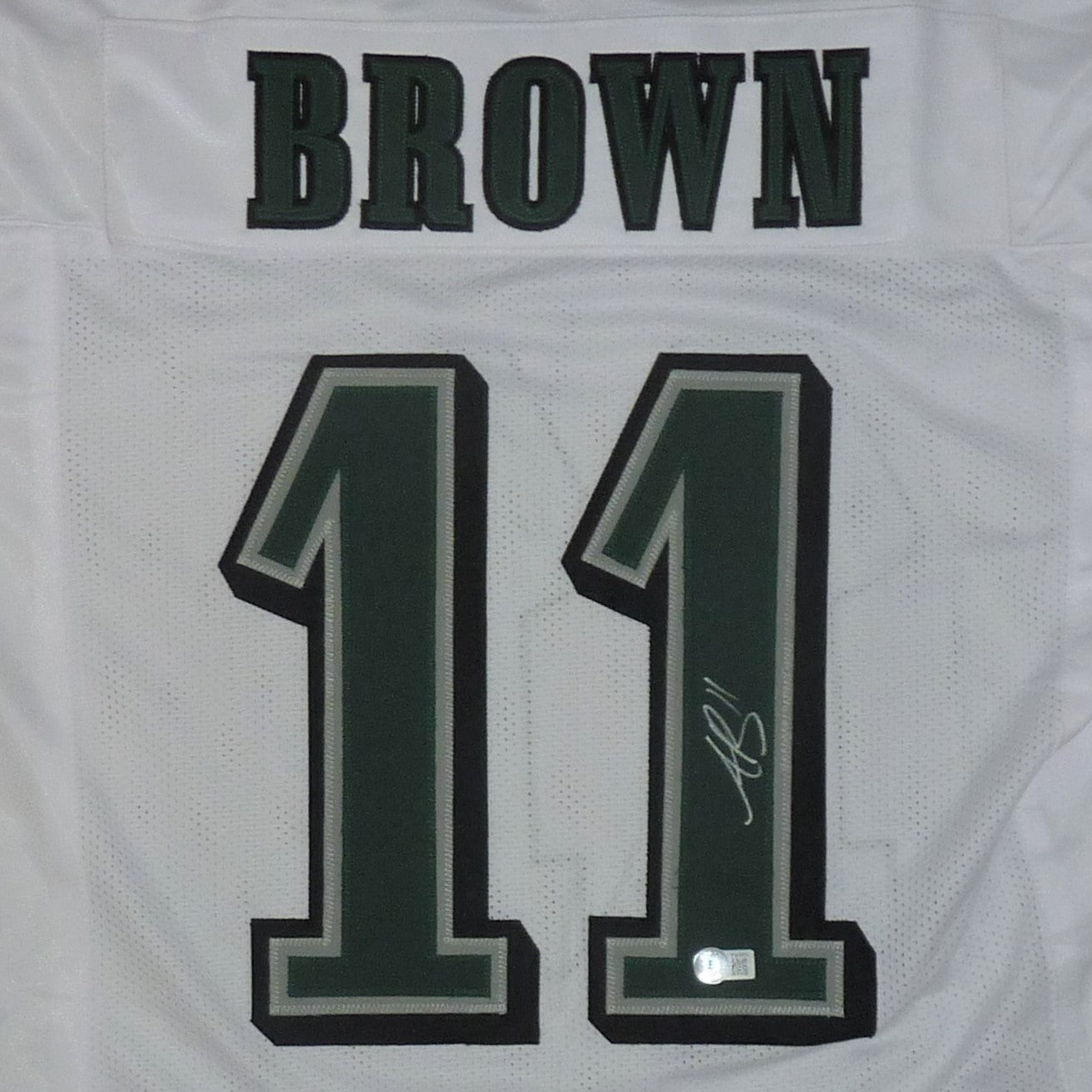 AJ Brown Autographed Philadelphia (White #11) Custom Jersey - JSA