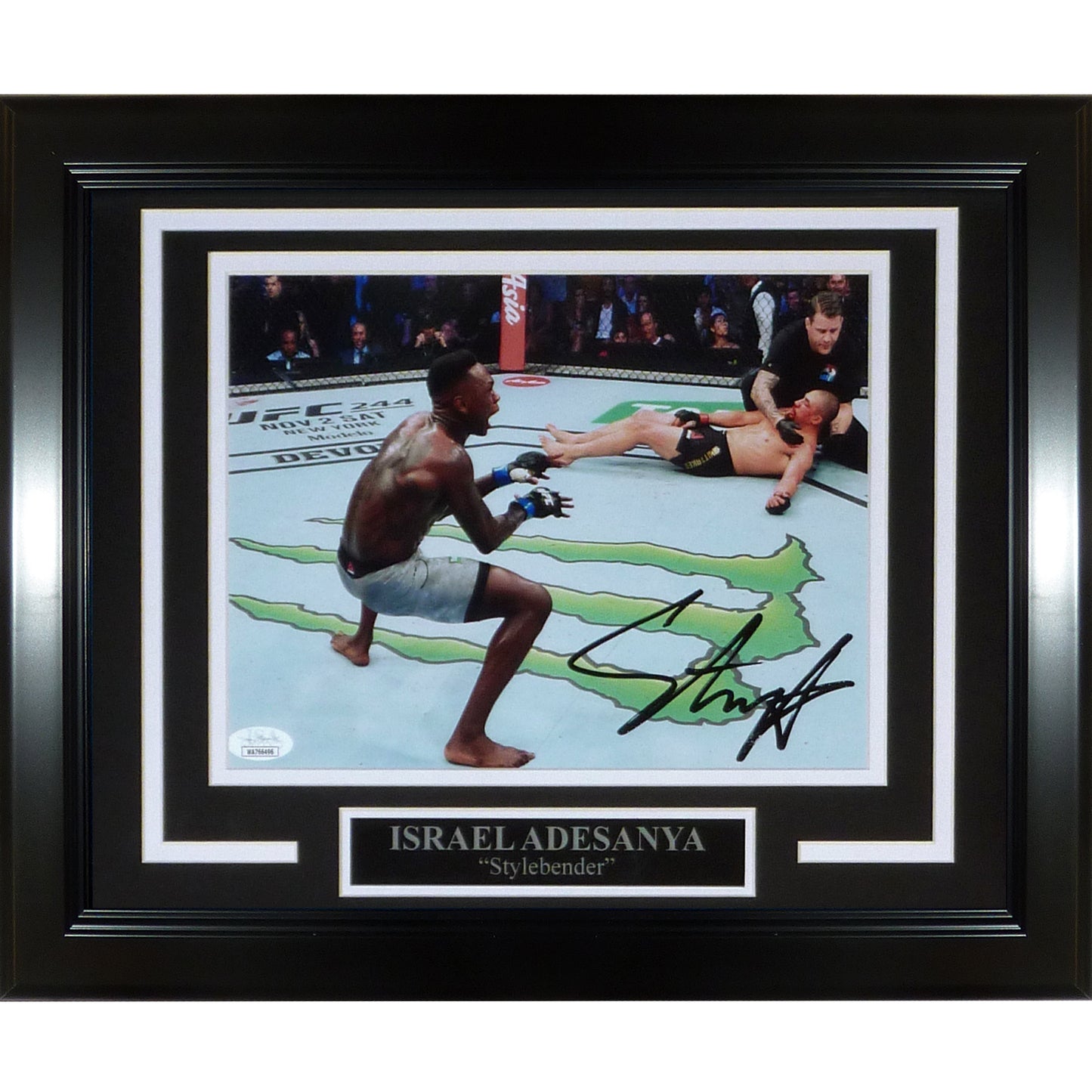 Israel Adesanya Autographed UFC Deluxe Framed 8x10 Photo JSA