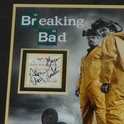 Breaking Bad 16x20 TV Poster Deluxe Framed with Bryan Cranston And Aaron Paul Autograph - JSA