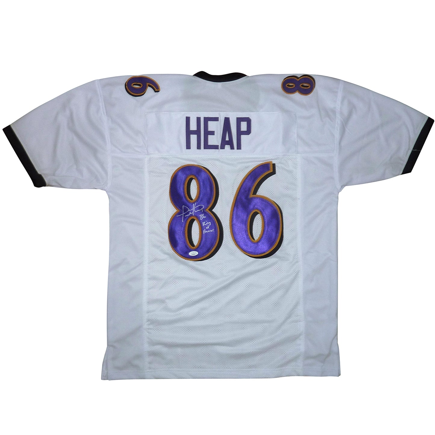 Todd Heap Autographed Baltimore (White #86) Custom Jersey w/ Ring of Honor