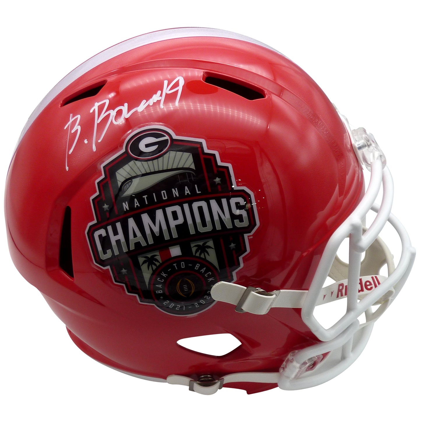 Brock Bowers Autographed Georgia Bulldogs (National Champs Logo) Deluxe Full-Size Replica Helmet - Beckett