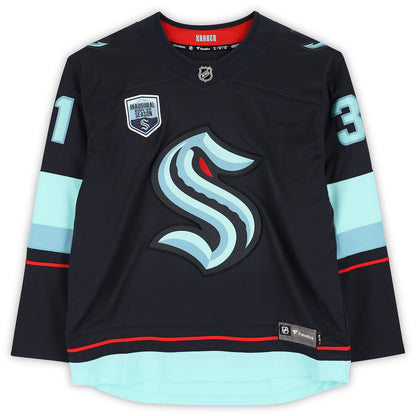 Philipp Grubauer Autographed Seattle Kraken (Navy Blue #31) Fanatics Hockey Jersey - Fanatics