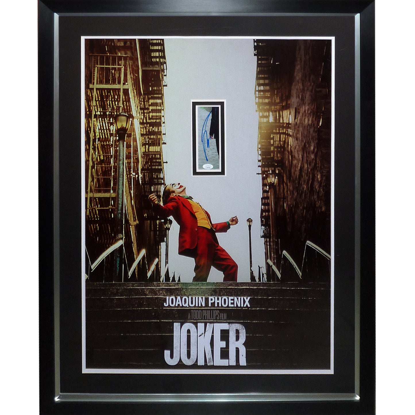 The Joker Full-Size Movie Poster Deluxe Framed with Joaquin Phoenix Autograph - JSA