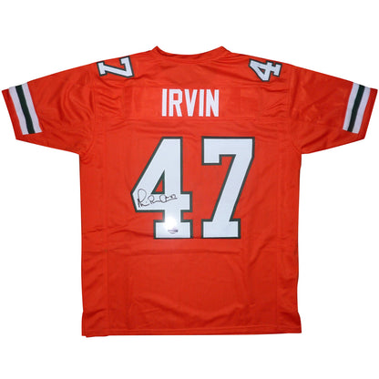 Michael Irvin Autographed Miami Hurricanes (Orange #47) Jersey - Beckett