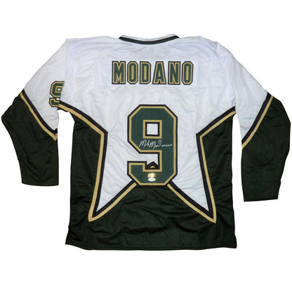 Mike Modano Autographed Dallas Stars (White #9) Custom Hockey Jersey – JSA