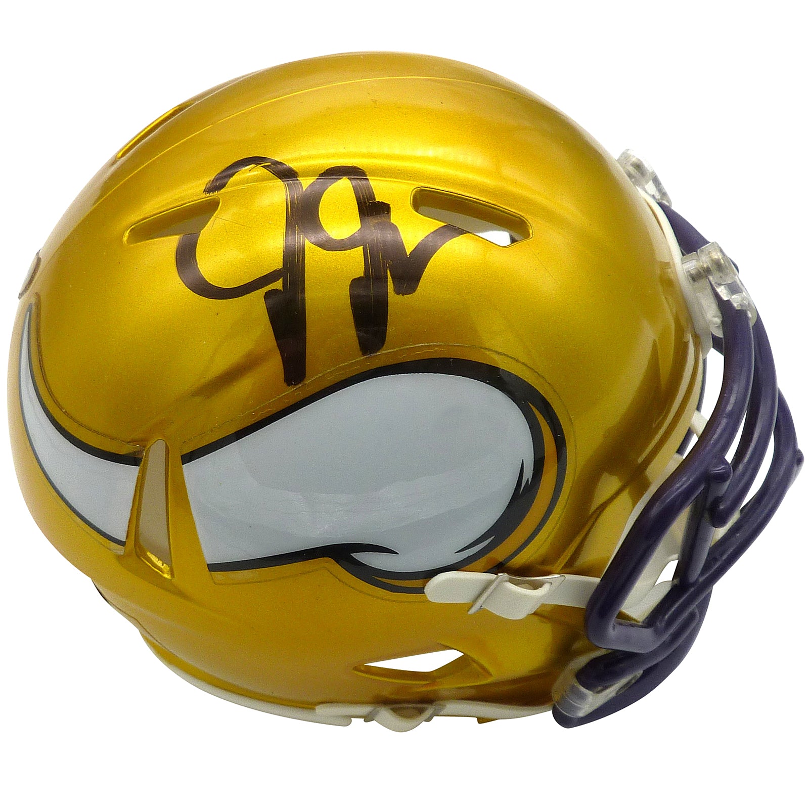 Justin Jefferson Autographed Minnesota Vikings (FLASH Alternate) Mini Helmet - JSA