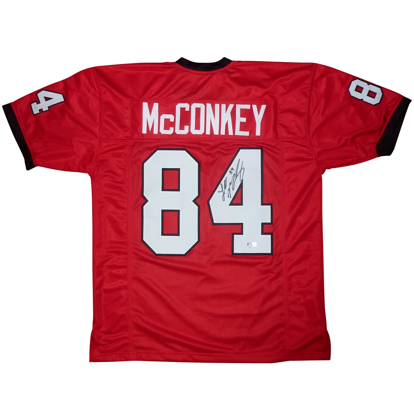 Ladd McConkey Autographed Georgia Bulldogs Red 84 Custom Jersey B Palm Beach Autographs LLC