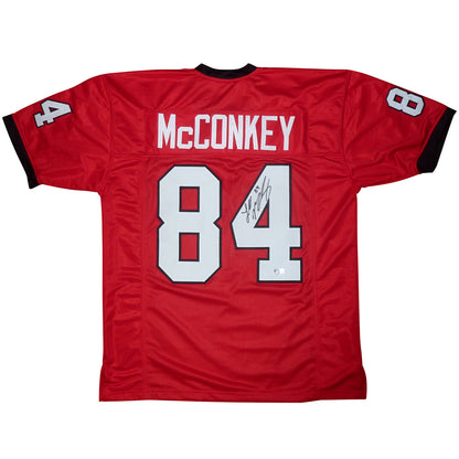 Ladd McConkey Autographed Georgia Bulldogs (Red #84) Custom Jersey - Beckett