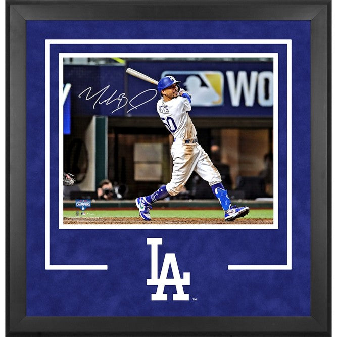 Mookie Betts Autographed Los Angeles Dodgers (Batting) Deluxe Framed 16x20 Photo - Fanatics