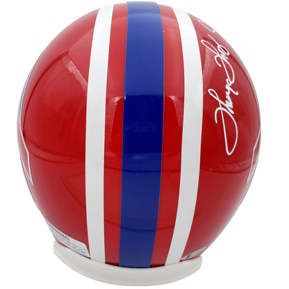 Buffalo Bills Greats Jim Kelly, Andre Reed And Thurman Thomas Autographed Deluxe Full-Size Replica Helmet - Beckett