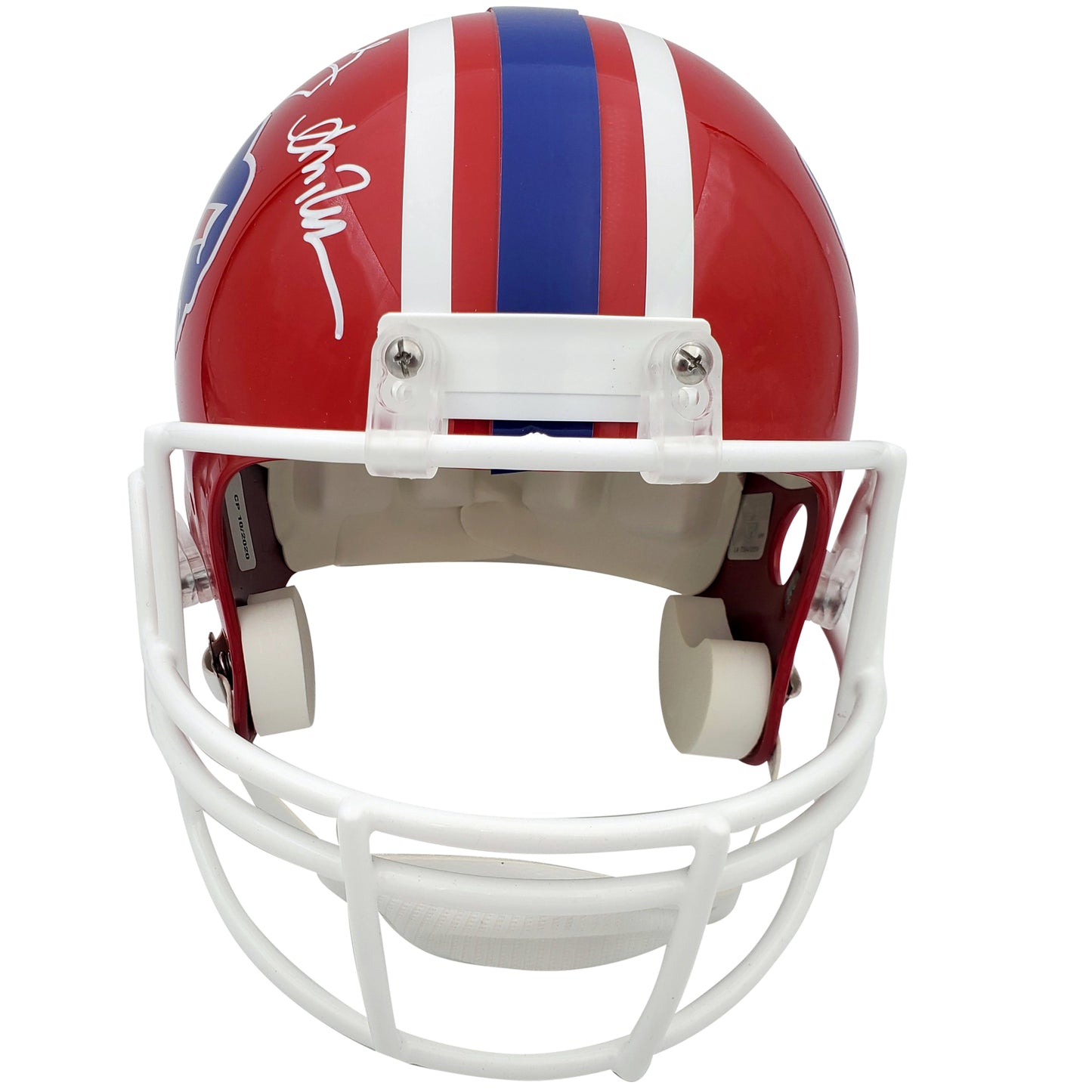Buffalo Bills Greats Jim Kelly , Andre Reed And Thurman Thomas Autographed Deluxe Full-Size Replica Helmet - Beckett