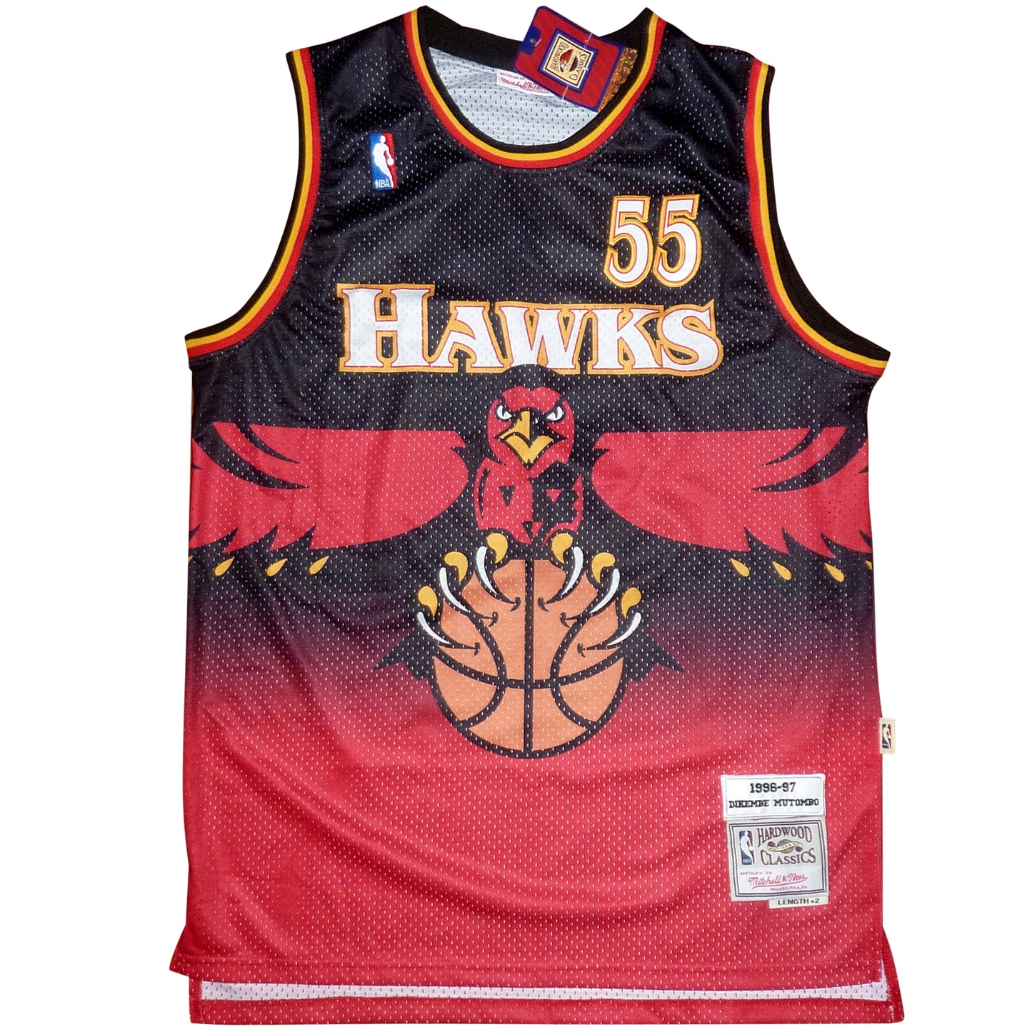 Dikembe Mutombo Autographed Atlanta Hawks (Black #55) Jersey - PSADNA