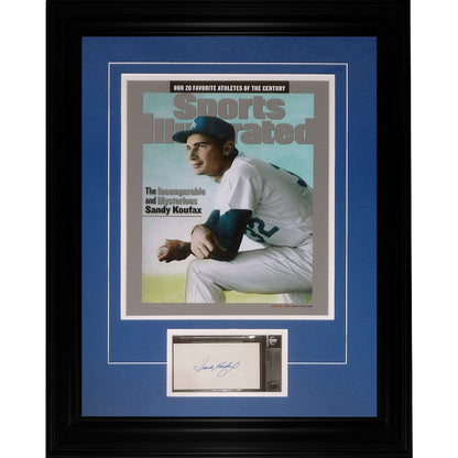 Sandy Koufax Autographed Los Angeles Dodgers Sports Illustrated Poster Framed with Slab Autograph - Beckett