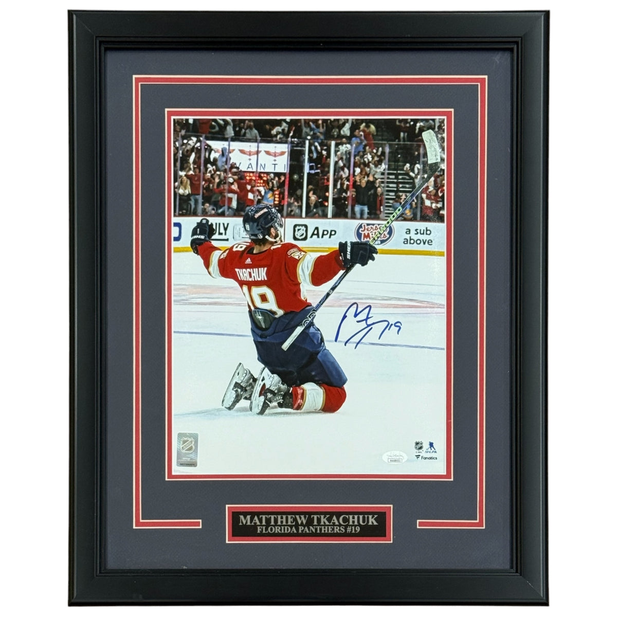Matthew Tkachuk Autographed Florida Panthers (ECF Game Winning Goal) Deluxe Framed 11x14 Photo - JSA