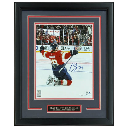 Matthew Tkachuk Autographed Florida Panthers (ECF Game Winning Goal) Deluxe Framed 11x14 Photo - JSA