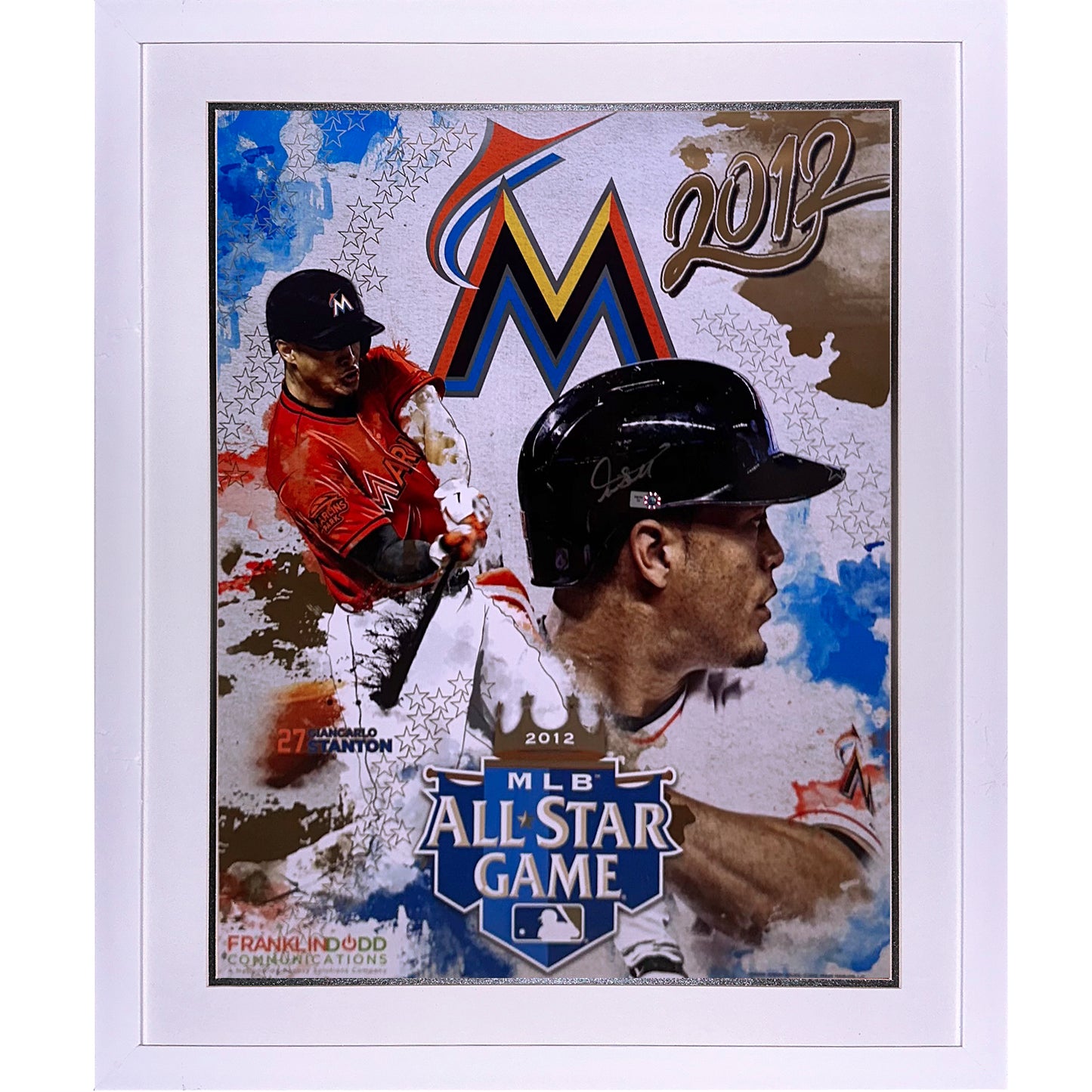 Giancarlo Stanton Autographed Miami Marlins 2012 All Star Game Deluxe Framed 18"x22" Poster - MLB Holo