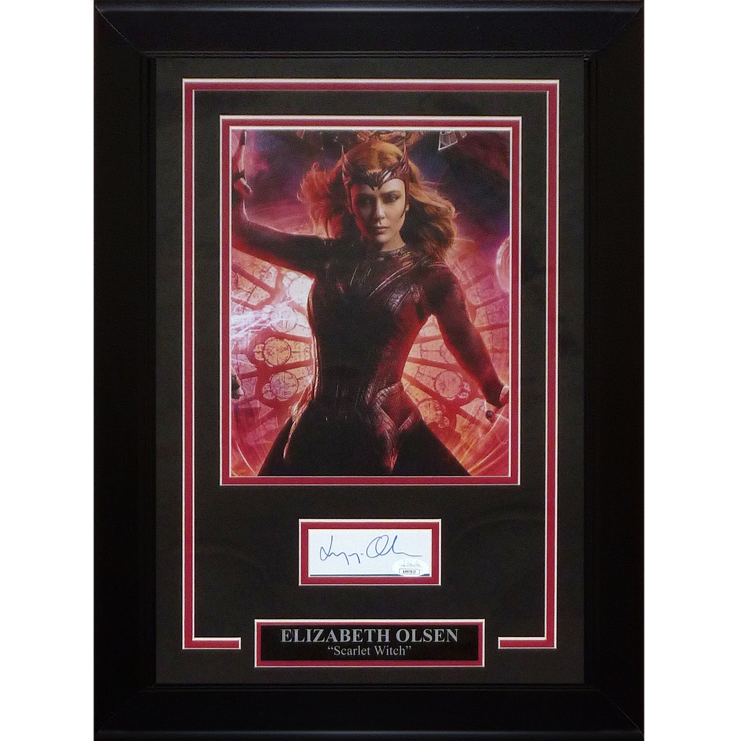 Elizabeth Olsen AKA Scarlet Witch Autographed Marvel "Signature Series" Frame - JSA
