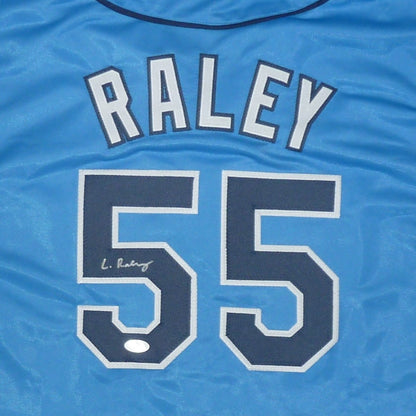 Luke Raley Autographed Tampa Bay (Light Blue #55) Custom Jersey - JSA