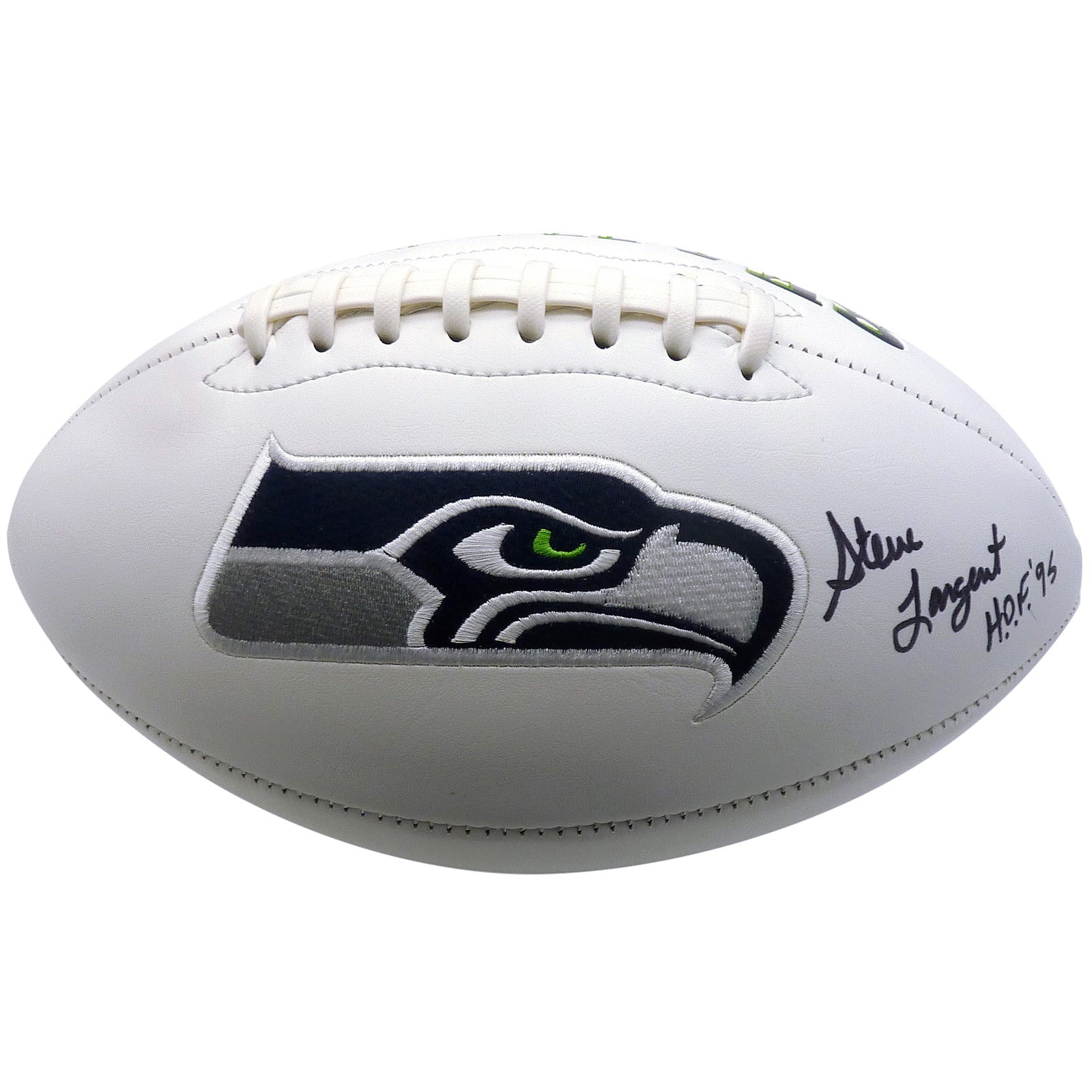 Steve Largent Autographed Seattle Seahawks Logo Football w/ 