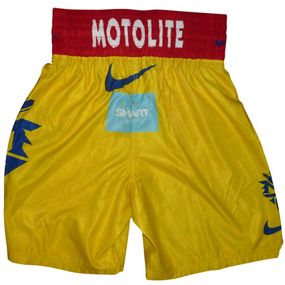 Manny Pacquiao Autographed Philippines (Yellow) Team Pacquiao Boxing Trunks - PSADNA