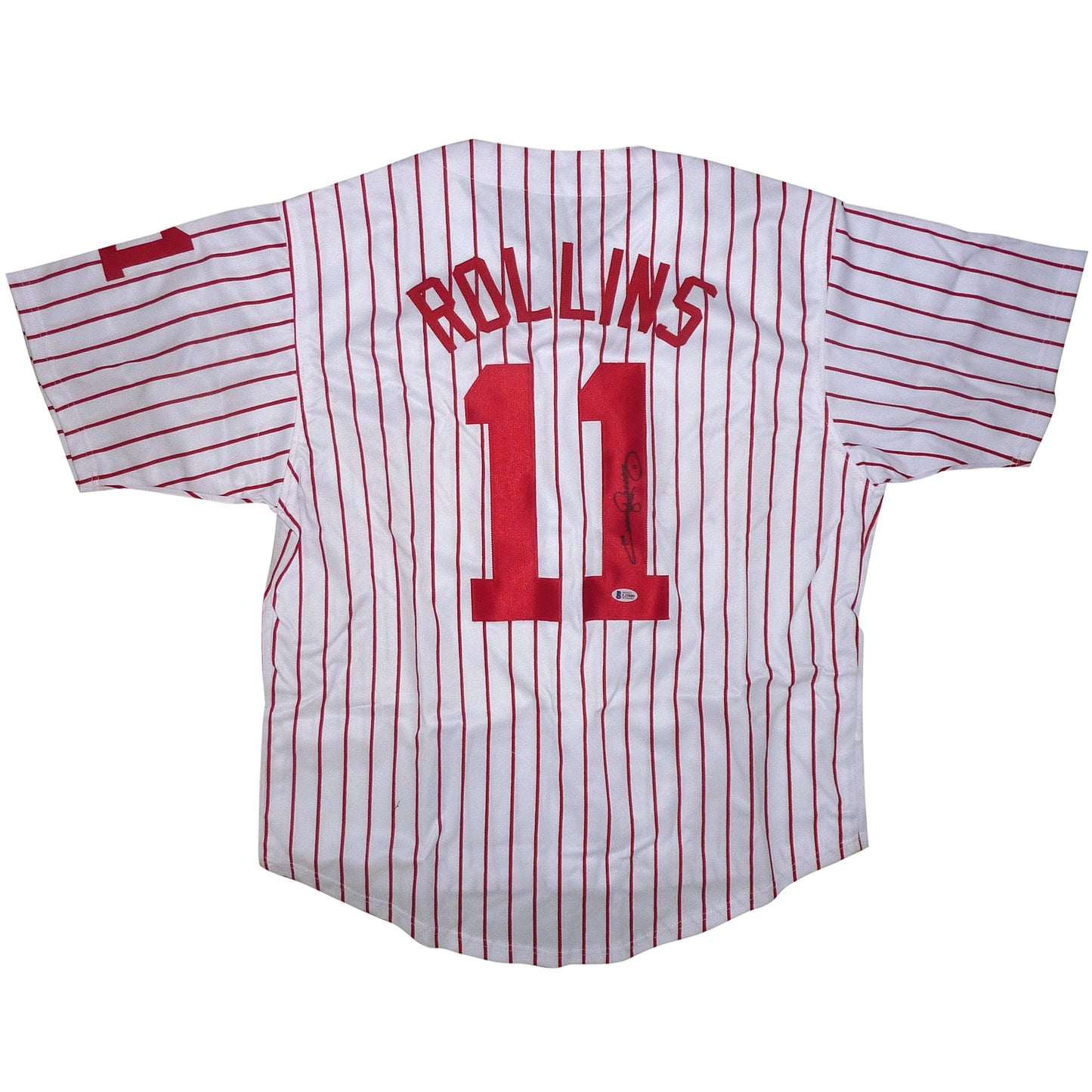 Jimmy Rollins Autographed Philadelphia (Pinstripe #11) Jersey - JSA