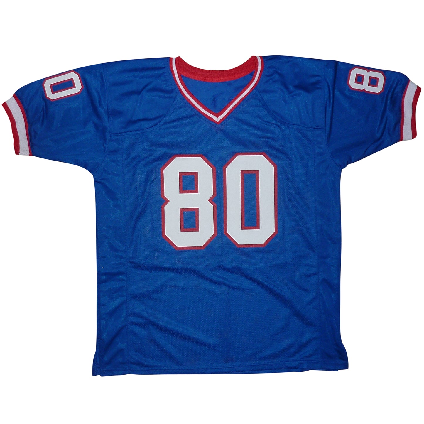 Eric Moulds Autographed Buffalo (Blue #80) Jersey - JSA