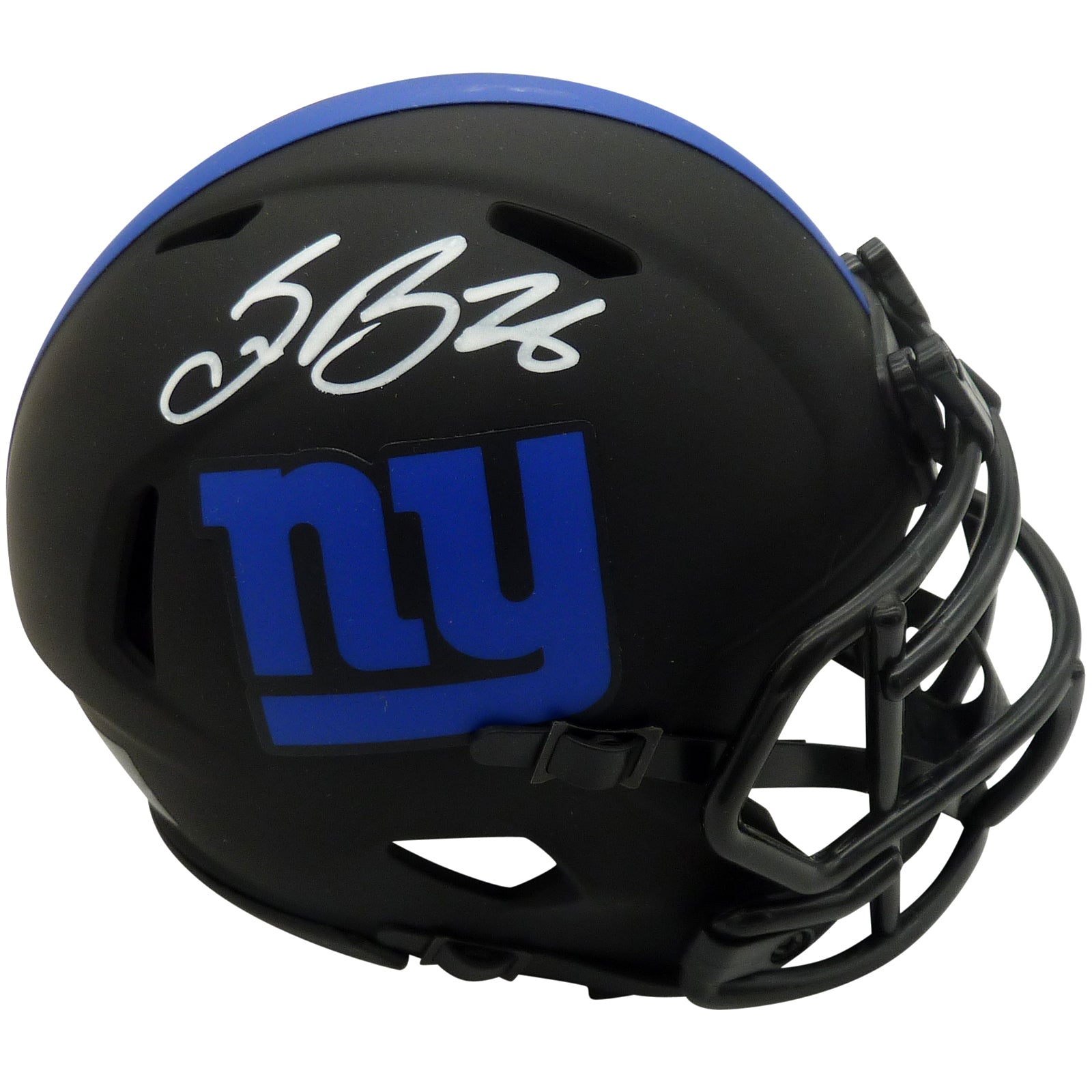 Saquon Barkley Autographed New York Giants (ECLIPSE Alternate) Mini Helmet - Beckett