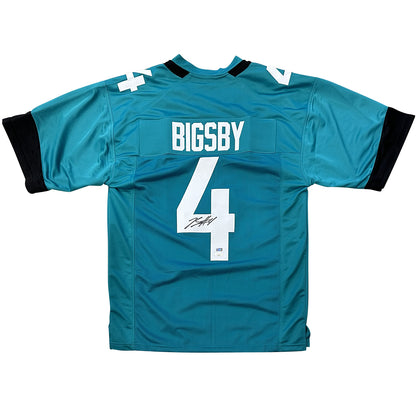 Tank Bigsby Autographed Jacksonville (Teal #4) Custom Jersey - JSA