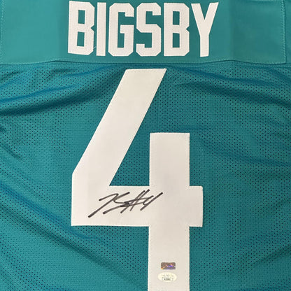 Tank Bigsby Autographed Jacksonville (Teal #4) Custom Jersey - JSA