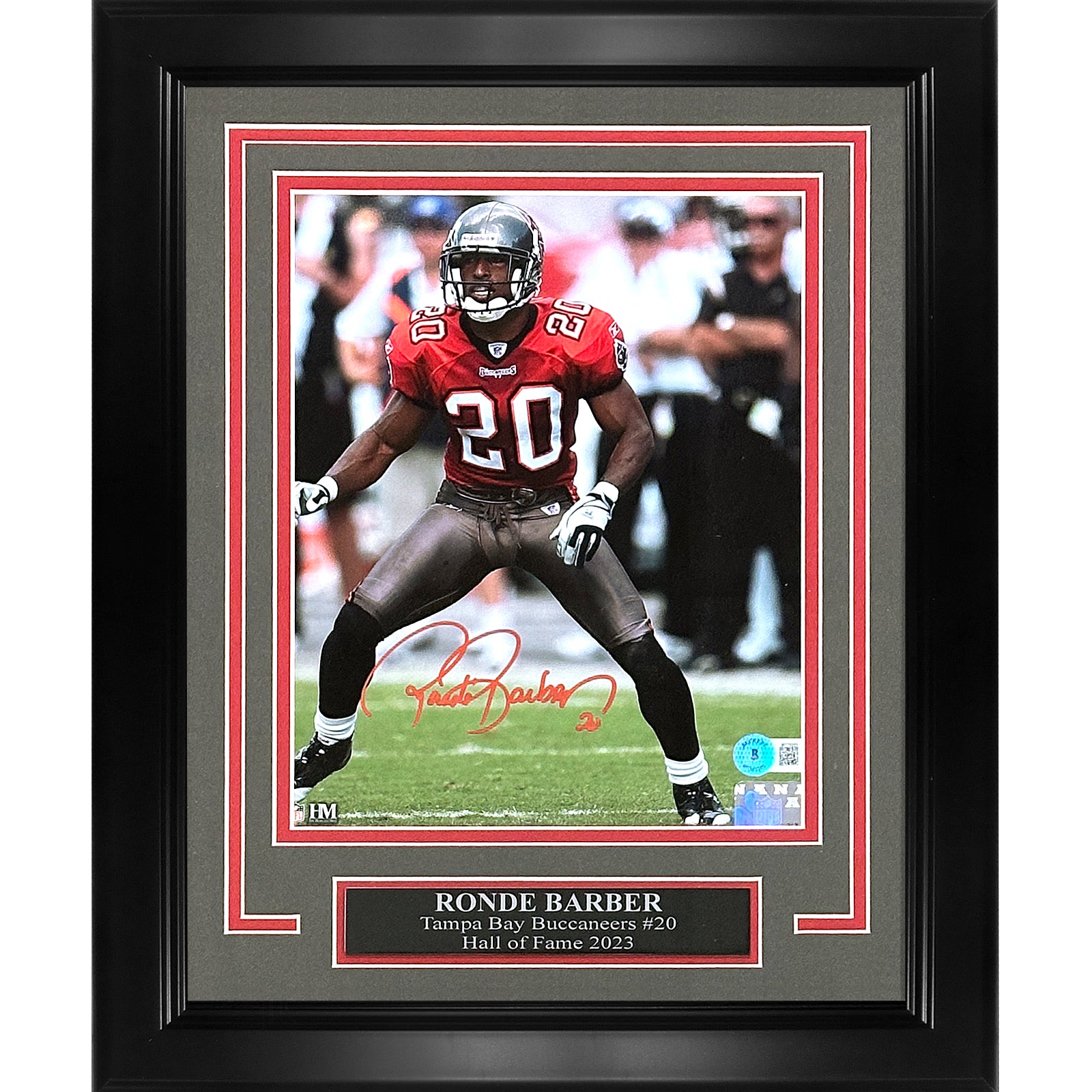 Ronde Barber Autographed Tampa Bay Buccaneers Deluxe Framed 8x10 Photo - Beckett