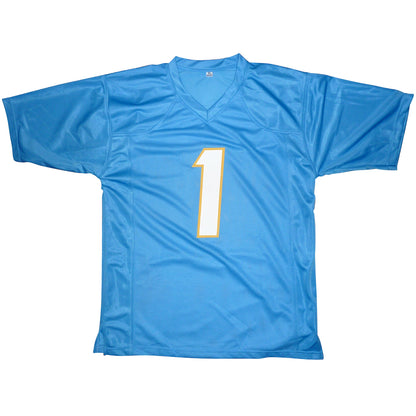 Quentin Johnston Autographed Los Angeles (Baby Blue #1) Jersey - Beckett