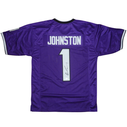 Quentin Johnston Autographed TCU Horned Frogs (Purple #1) Jersey - Beckett