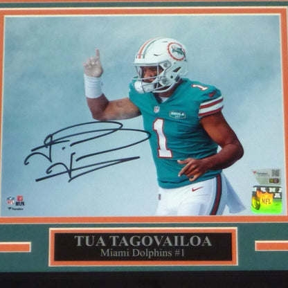 Tua Tagovailoa Autographed Miami Dolphins (Smoke Intro) Deluxe Framed 8x10 Photo - Fanatics