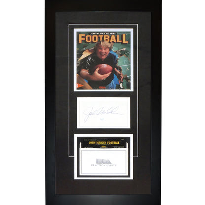 John Madden Autographed Oakland Raiders Deluxe Framed piece with Original John Madden 1988 EA Game Box - JSA