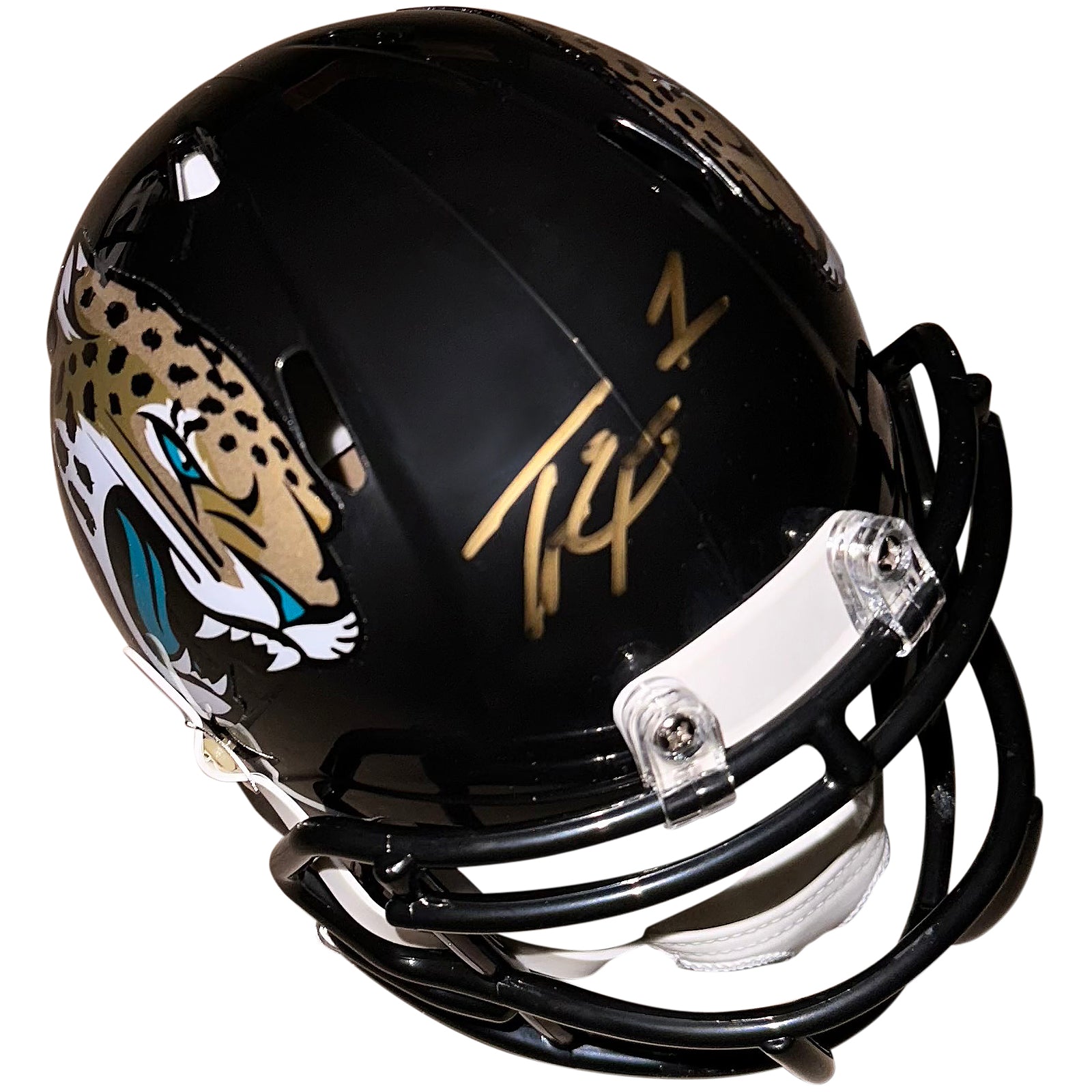 Travis Etienne Autographed Jacksonville Jaguars Mini Helmet - JSA