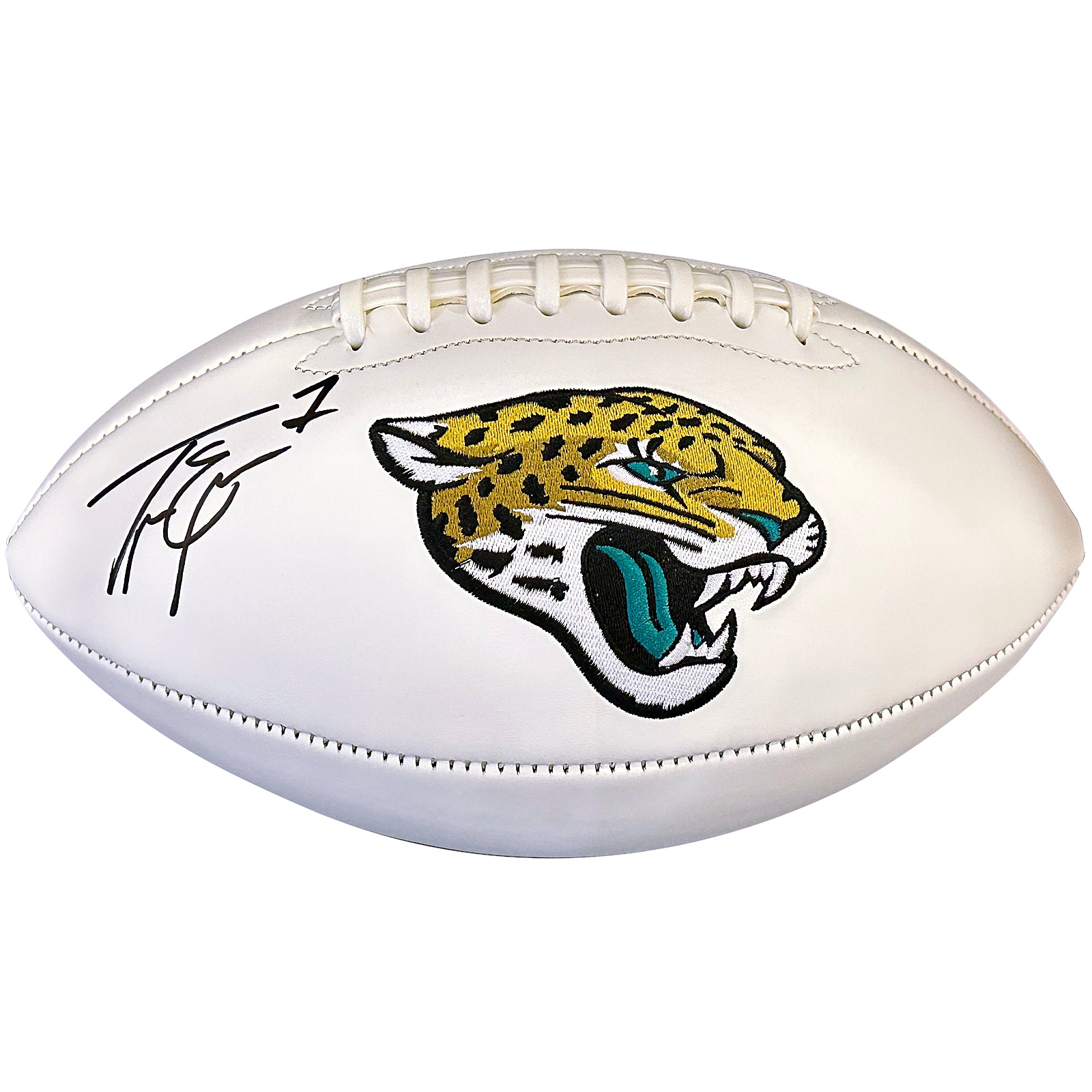 Travis Etienne Autographed Jacksonville Jaguars Logo Football - JSA