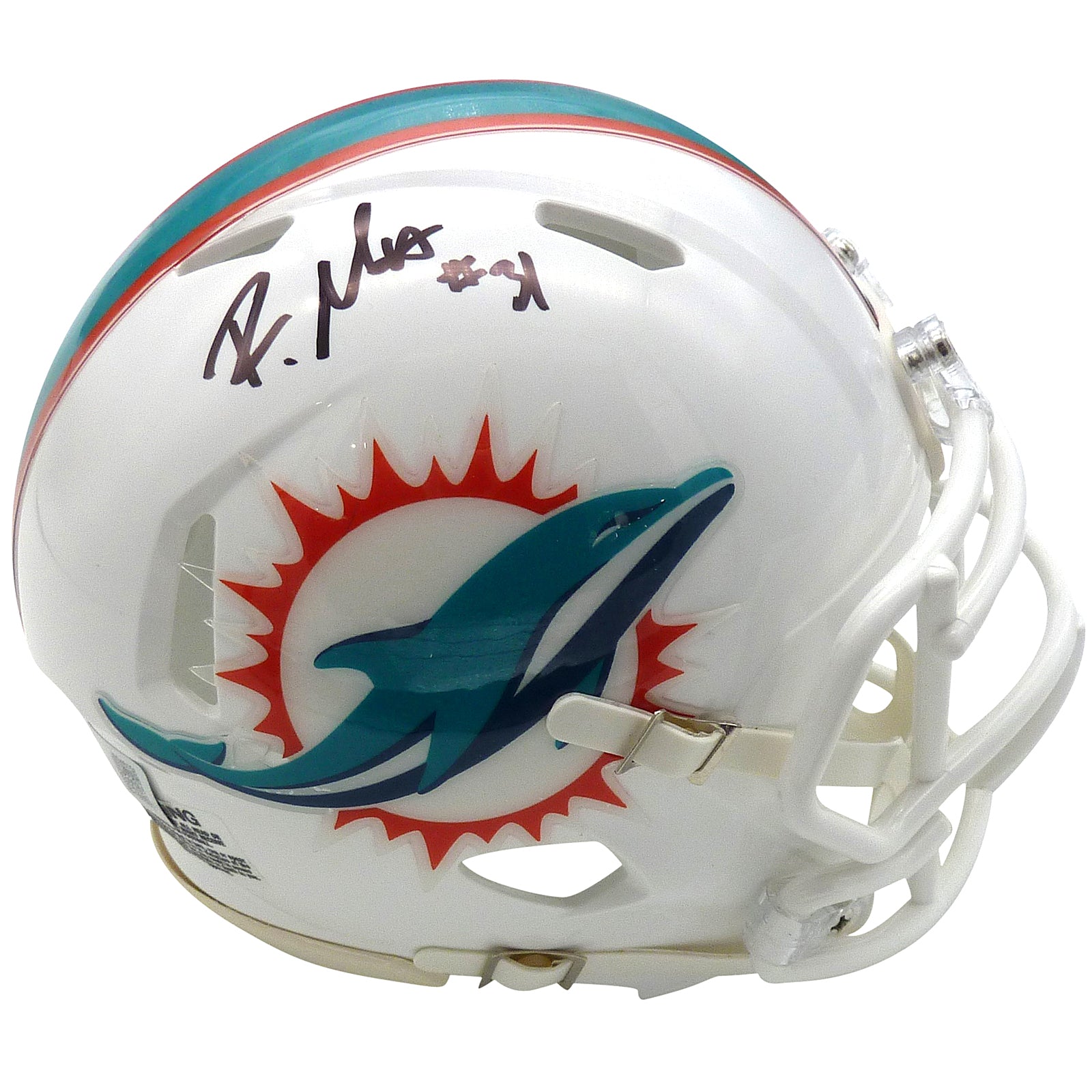 Raheem Mostert Autographed Miami Dolphins (Speed) Mini Helmet - Beckett