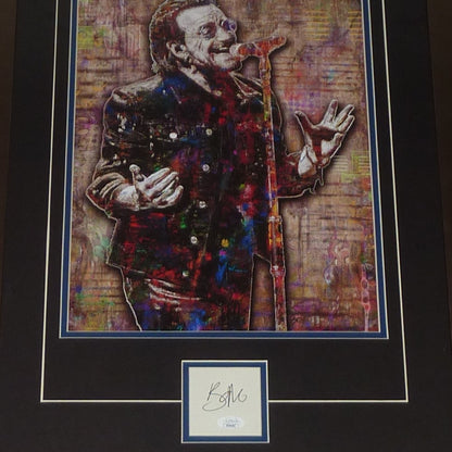 Bono Autographed U2 Music Splash Art Deluxe Framed Piece - JSA