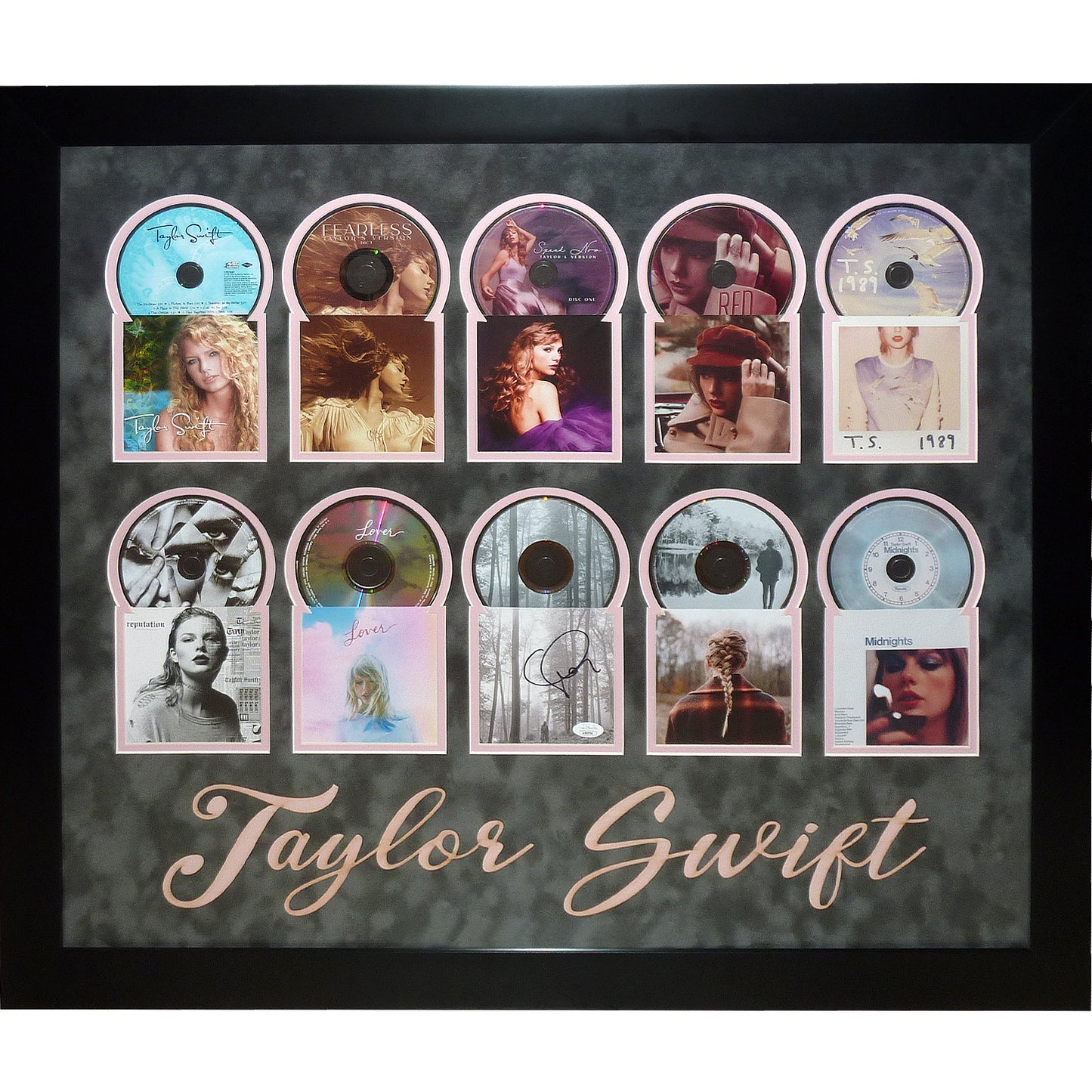 Taylor Swift Autographed Deluxe Framed 12 CD Discography Collage Collection - JSA