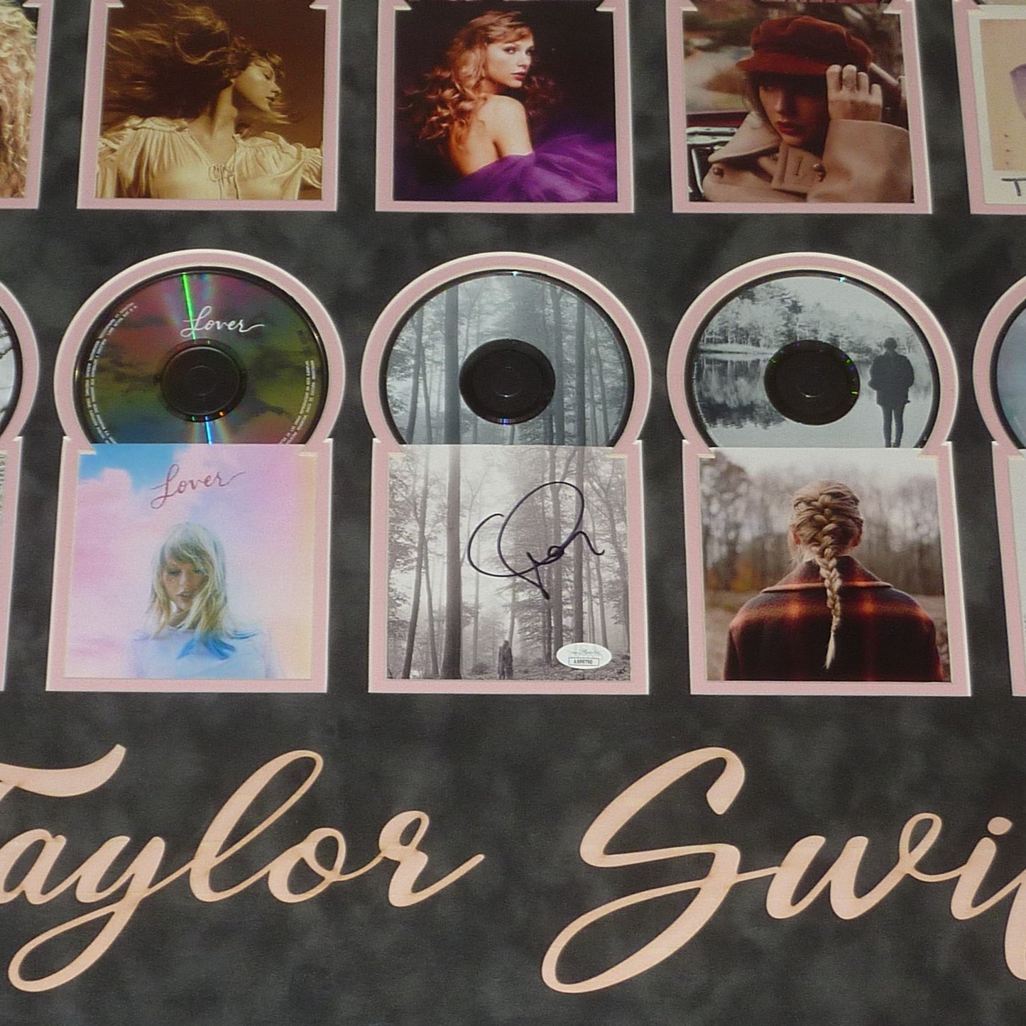 Taylor Swift Autographed Deluxe Framed 10 CD Discography Collage Collection - JSA